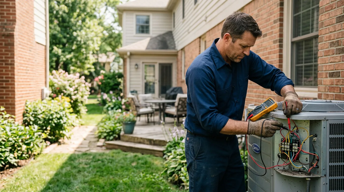 HVAC technician working near Clayton, OK